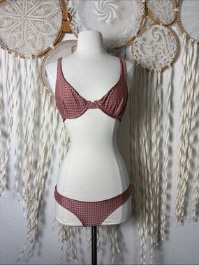 Acacia Swimwear Meshed Super Cheeky Bikini Botton in A Dusty Pink Size Small